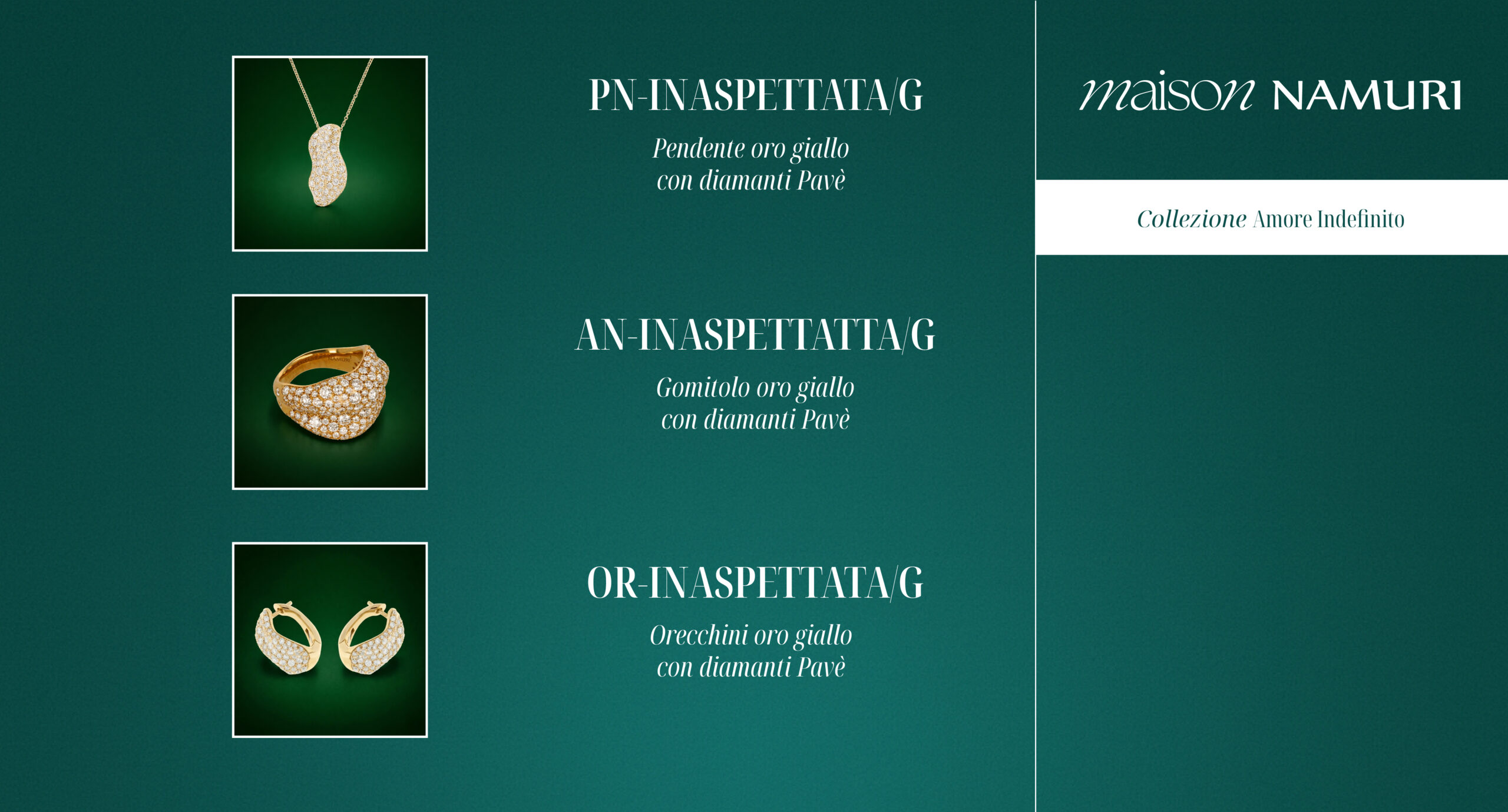 PN-INASPETTATA/G, AN-INASPETTATO/G, OR-INASPETTATA/G